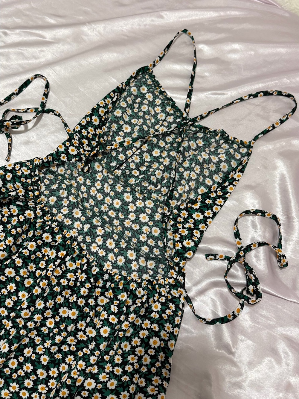 Summer Fridays Green Daisy Slip Dress